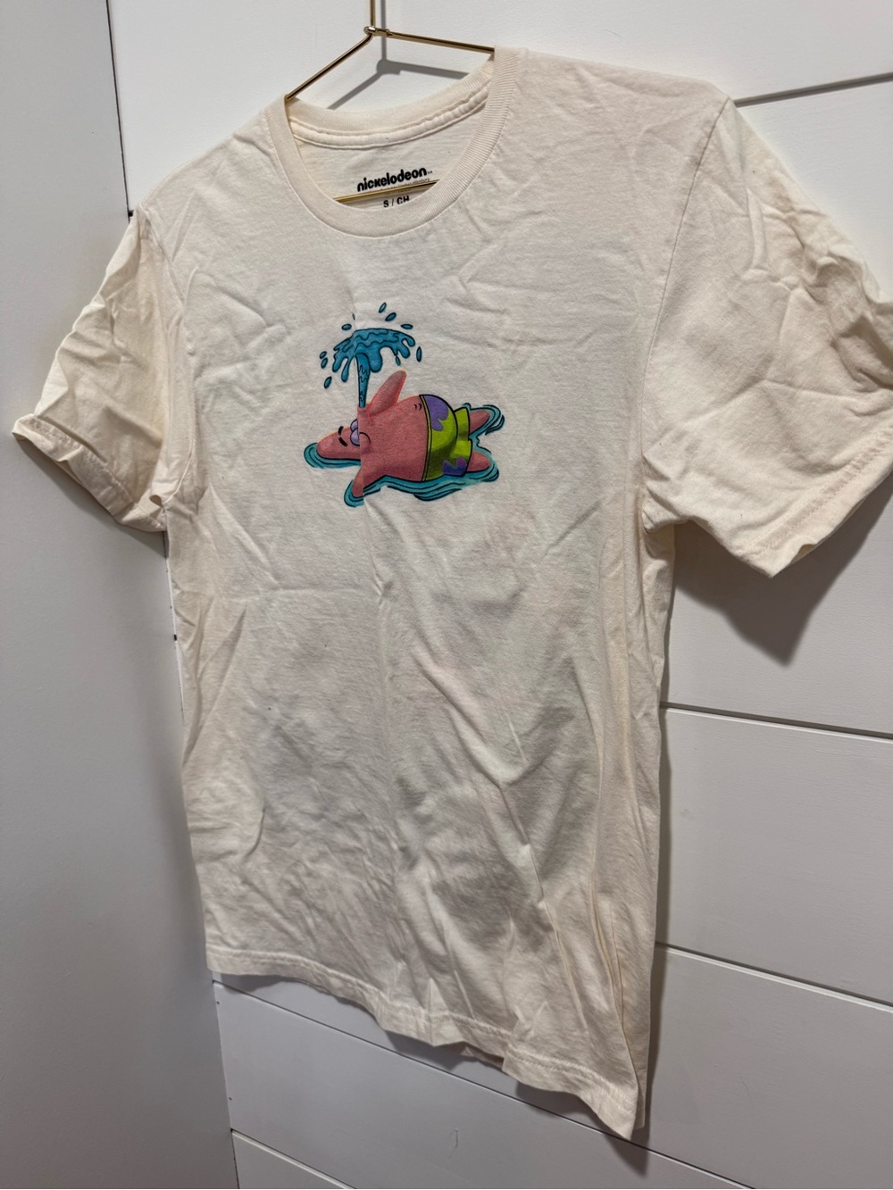Nickelodeon Kids Cream Tee with Pink Patrick Star and Green Shorts